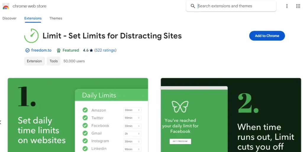 Limit chrome extension